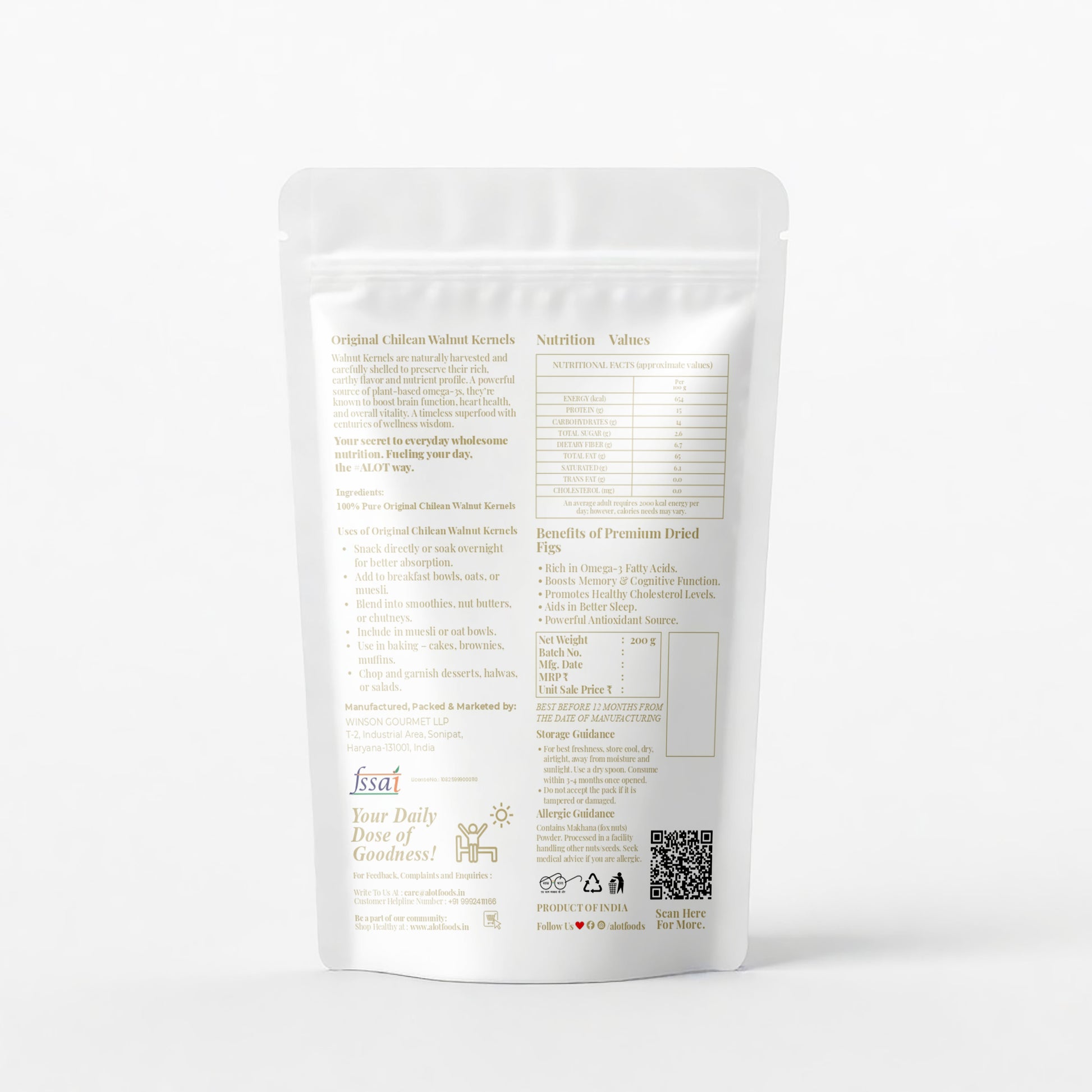 Original Chilean Walnut Kernels (Akhroat Giri)