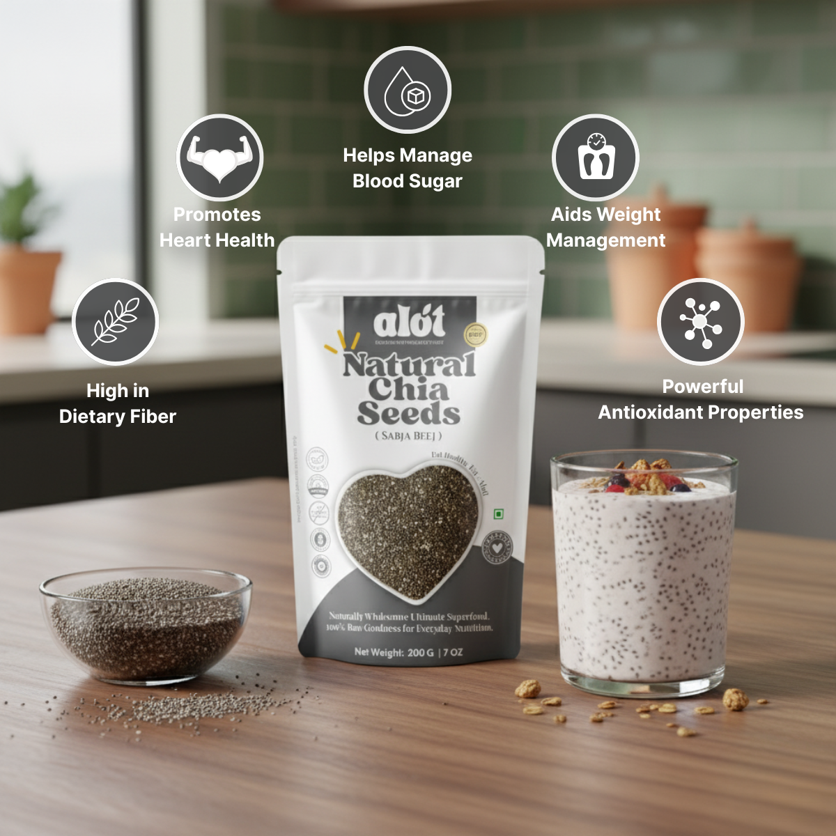 Natural Chia Seeds (Sabja Beej)