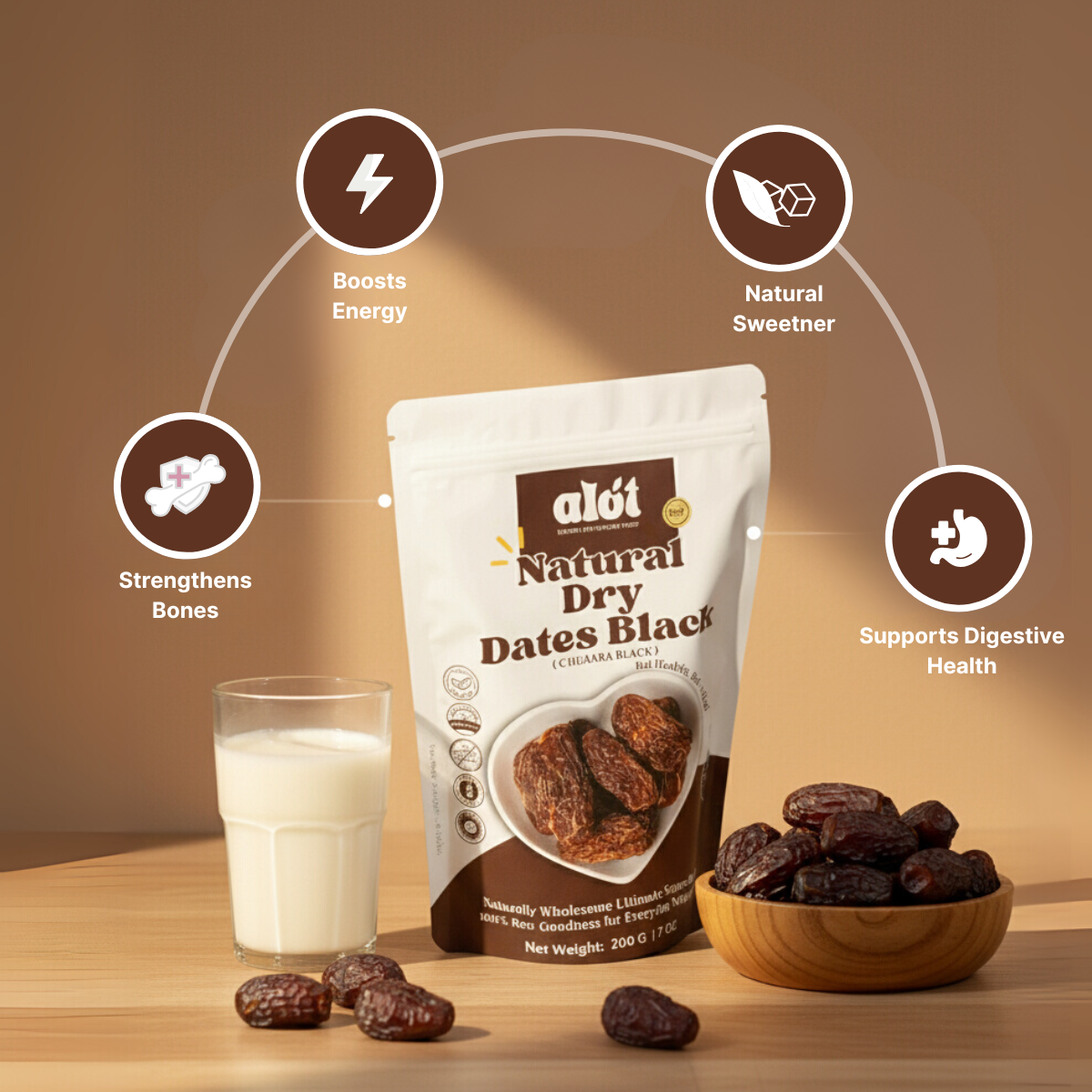 Natural Dry Dates Black (Chuaara Black)